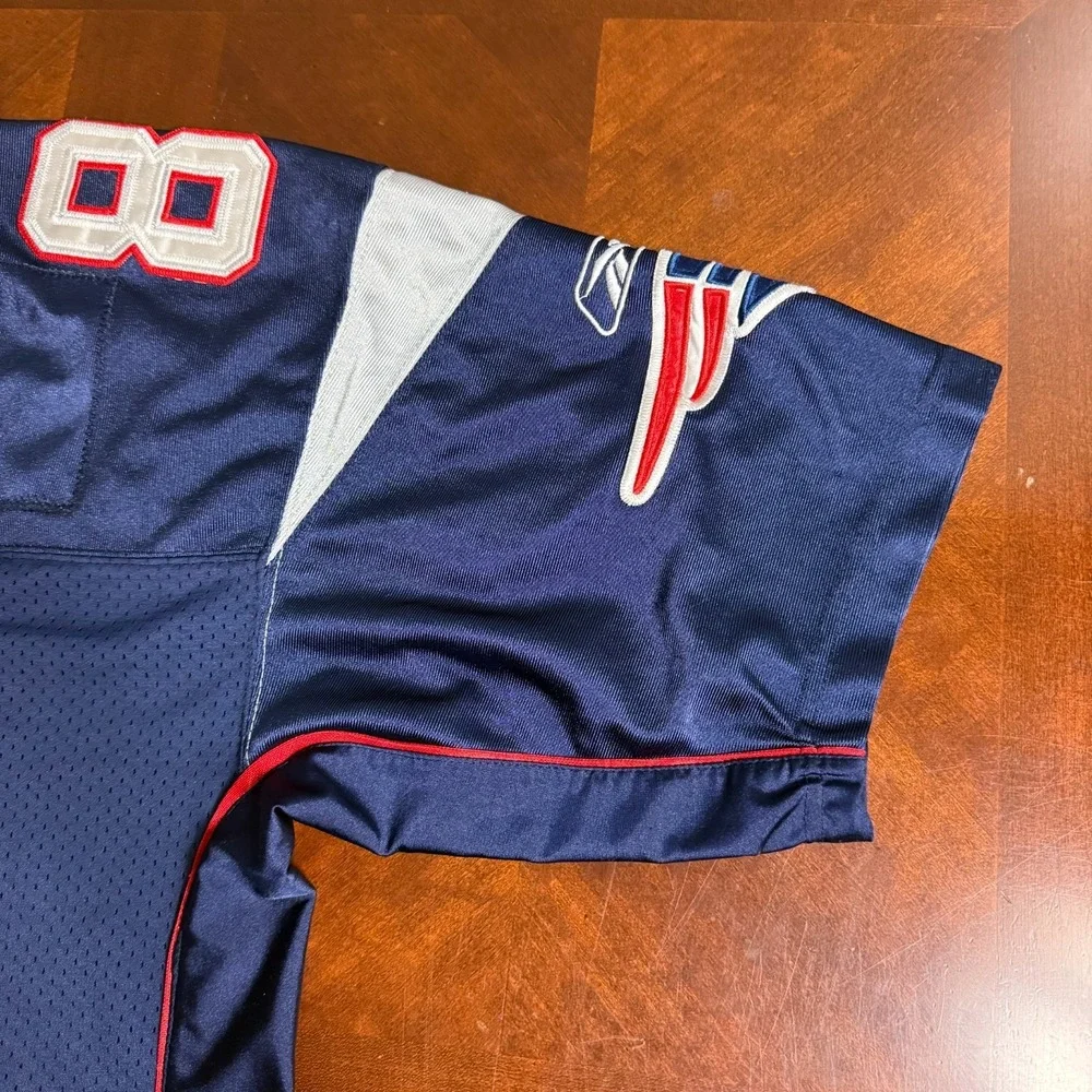 New England Patriots #81 Reebok NFL Equipment Authentic Jersey Sz‎ 52 read